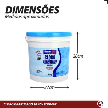 Imagem de Cloro Para Piscina Granulado Balde 10 Kg Multi Ação 3 em 1 Togmax