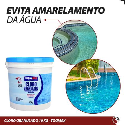 Imagem de Cloro Para Piscina Granulado Balde 10 Kg Multi Ação 3 em 1 Togmax