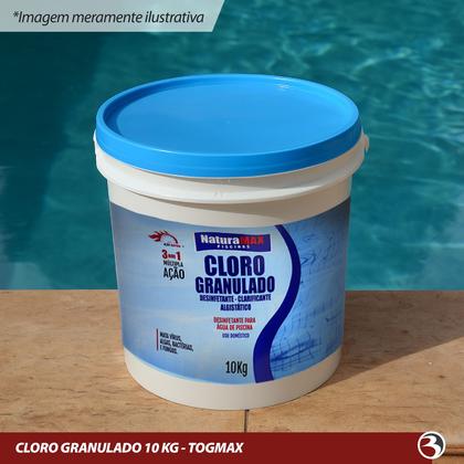 Imagem de Cloro Para Piscina Granulado Balde 10 Kg Multi Ação 3 em 1 Togmax