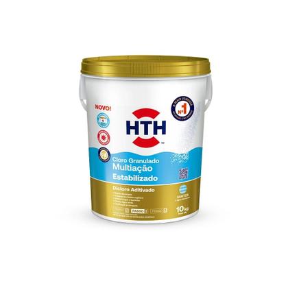 Imagem de Cloro Para Piscina Tratamento HTH Multiação Estabilizado 10 Kg