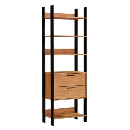 Imagem de Closet 2 Gavetas 4 Prateleiras 100% Mdf Tw401 Freijó/Preto Fosco - Dalla Costa