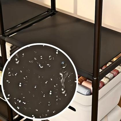 Imagem de Closet Aberto 4 Colunas Guarda Roupas Casal Aço Metal Simples Estudante Organizador com Sapateira Cabideiro Milemon