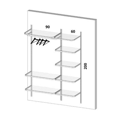 Imagem de Closet Aramado - Linear CLR134 - 1,60 Smart Black