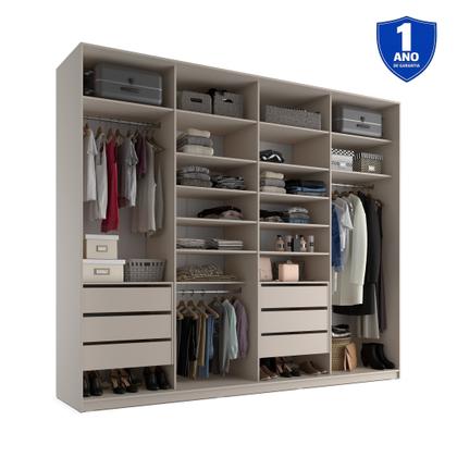 Imagem de Closet Casal 100% MDF BP 277cm 6 Gavetas Sion Bege