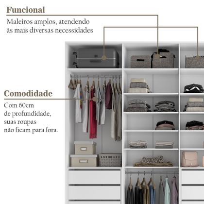 Imagem de Closet Casal 100% MDF BP 277cm 6 Gavetas Sion