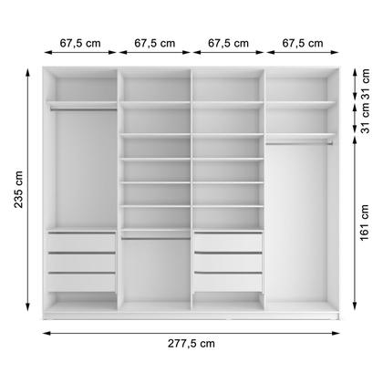 Imagem de Closet Casal 100% MDF BP 277cm 6 Gavetas Sion