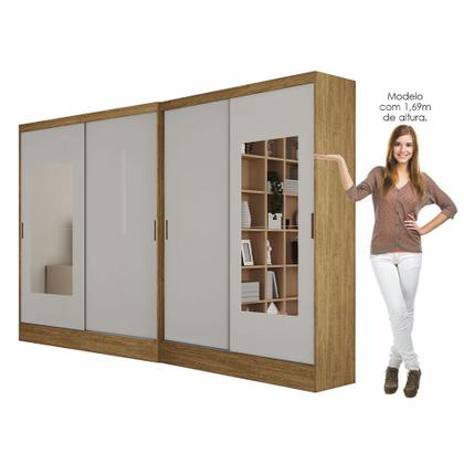 Imagem de Closet Casal Duplo Belém 4 Portas com Espelho 4 Gavetas Carioca Móveis