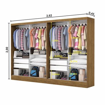 Imagem de Closet Casal Duplo Belém 4 Portas com Espelho 4 Gavetas Carioca Móveis