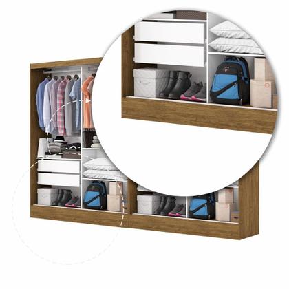 Imagem de Closet Casal Duplo Belém 4 Portas com Espelho 4 Gavetas Carioca Móveis