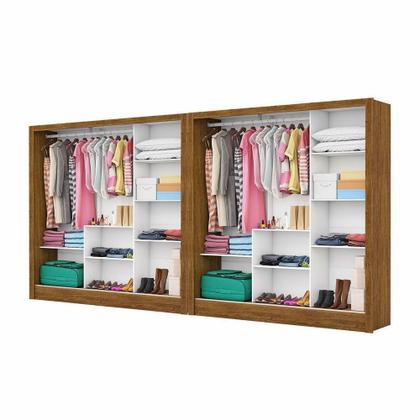 Imagem de Closet Casal Duplo Fortaleza 6 Portas Plus 12 Prateleiras Cinamomo Com Off White