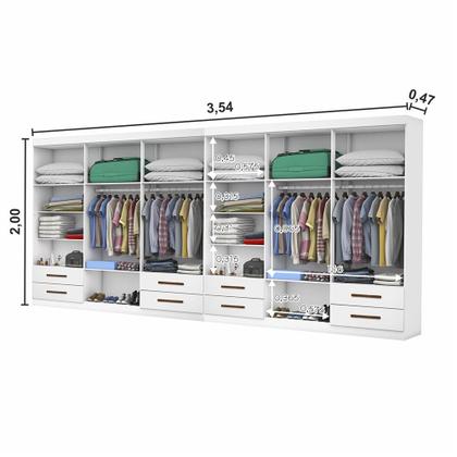 Imagem de Closet Casal Duplo Lu 12 Portas 8 Gavetas