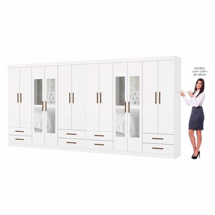 Imagem de Closet Casal Duplo Lu 12 Portas Com Espelho 8 Gavetas