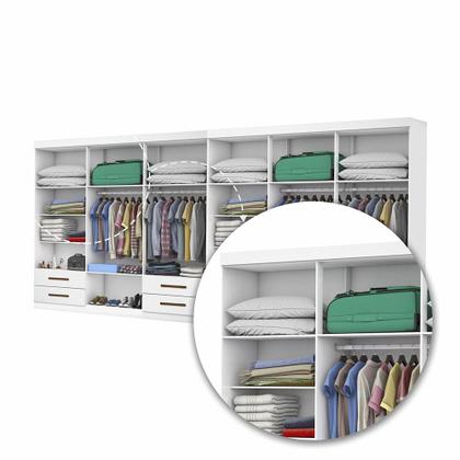 Imagem de Closet Casal Duplo Lu 12 Portas Com Espelho 8 Gavetas