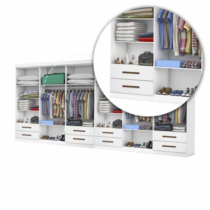 Imagem de Closet Casal Duplo Lu 12 Portas Com Espelho 8 Gavetas