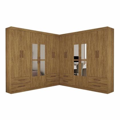 Imagem de Closet Casal Duplo Lu 12 Portas Com Espelho 8 Gavetas Cinamomo