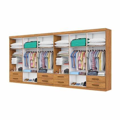 Imagem de Closet Casal Duplo Lu 12 Portas Com Espelho 8 Gavetas Cinamomo