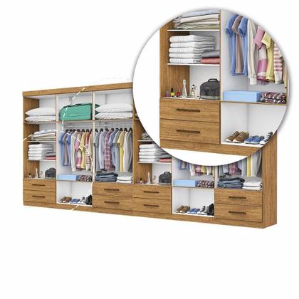 Imagem de Closet Casal Duplo Lu 12 Portas Com Espelho 8 Gavetas Cinamomo