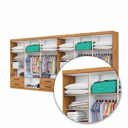Imagem de Closet Casal Duplo Lu 12 Portas Com Espelho 8 Gavetas Cinamomo