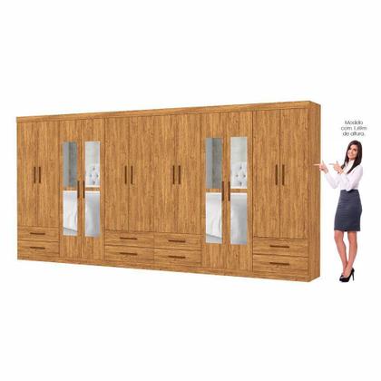 Imagem de Closet Casal Duplo Lu 12 Portas Com Espelho 8 Gavetas Cinamomo