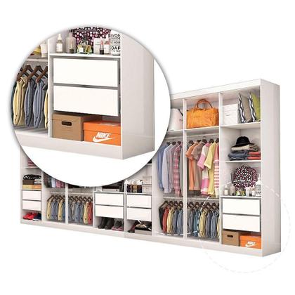 Imagem de Closet Casal Duplo Rubi 8 Gavetas Branco