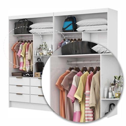 Imagem de Closet Casal Duplo Sevilha Premium Com 12 Gavetas Branco