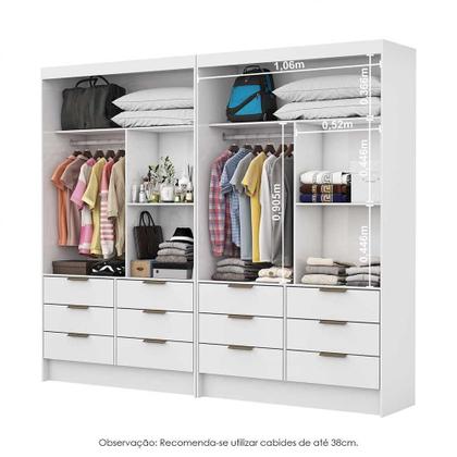 Imagem de Closet Casal Duplo Sevilha Premium Com 12 Gavetas Branco