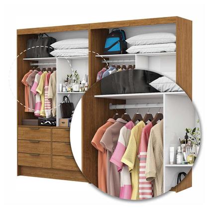 Imagem de Closet Casal Duplo Sevilha Premium com 12 Gavetas Carioca Móveis