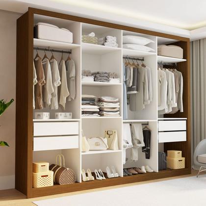 Imagem de Closet Casal Florença 4 Gavetas Freijó/Branco - Minastex