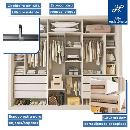 Imagem de Closet Casal Itália 6 Gavetas Branco - Minastex