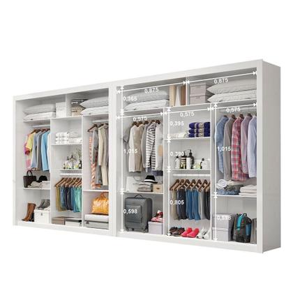 Imagem de Closet Casal Premium 8 Prateleiras Carioca Móveis Branco