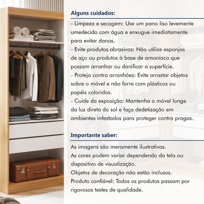 Imagem de Closet Casal sem Portas 8 Gavetas Paris Duo Premium Yescasa Marrom/Carvalho