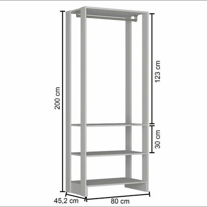 Imagem de Closet com 1 cabideiro e 2 prateleiras EY101 Linha Yes Emovell