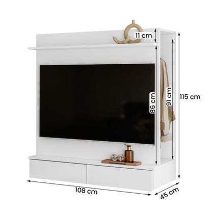 Imagem de Closet com Painel Wave 108cm 2 Gavetas e Cabideiro