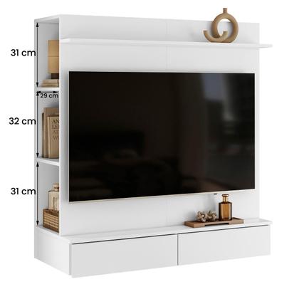 Imagem de Closet com Painel Wave 108cm 2 Gavetas e Cabideiro