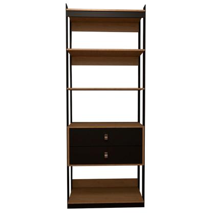 Imagem de Closet Industrial Marseille 2 Gavetas 2 Prateleiras Black/Brise - Panorama Móveis