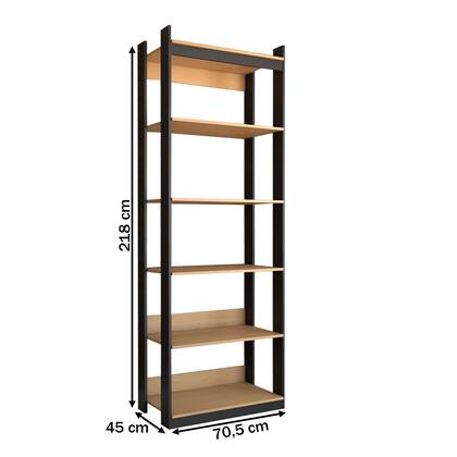 Imagem de Closet Industrial Marseille 5 Prateleiras Black/Brise - Panorama Móveis