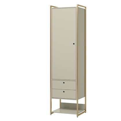 Imagem de Closet Industrial Olivar 1 Porta 2 Gavetas 54cm Off White - Olivar Móveis