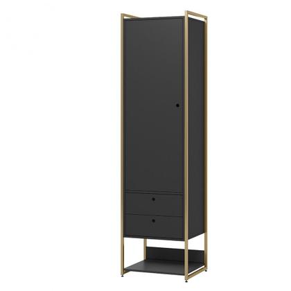 Imagem de Closet Industrial Olivar 1 Porta 2 Gavetas 54cm Preto - Olivar Móveis