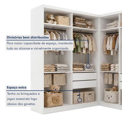 Imagem de Closet Infantil sem Portas 4 Gavetas Seraphina Branco