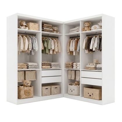 Imagem de Closet Infantil sem Portas 4 Gavetas Seraphina Branco