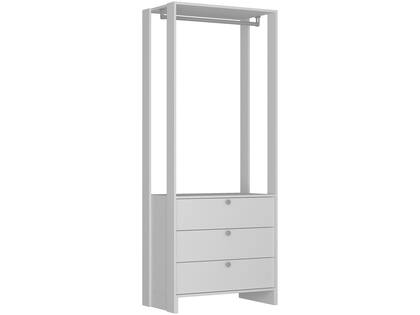 Imagem de Closet Modulado 2 Peças com 1 Cabideiro 3 Gavetas e 7 Nichos Yes