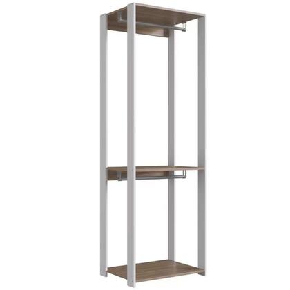 Imagem de Closet Modulado 57x45x183cm com 3 Prateleiras e 2 Cabideiros ProDecor em MDP Montana e Branco
