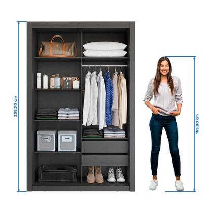 Imagem de Closet Modulado 8 Gavetas 12 Prateleiras 100% MDF Amoudi Móveis