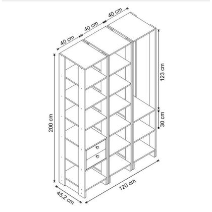 Imagem de Closet Multi Yes Com Cabideiro 2 Gavetas E 14 Prateleiras Nova Mobile Montana