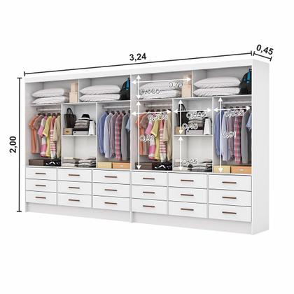 Imagem de Closet Sevilha 6 Portas Casal Duplo 18 Gavetas Carioca Moveis