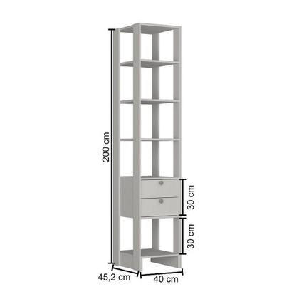 Imagem de Closet Slim Yes Com 2 Gavetas e 5 Prateleiras Nova Mobile