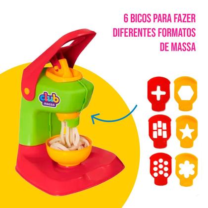 Imagem de Club Kit de Massas Pizza e Pasta de Massinha de Modelar Máquina Rolo Comidinha Brinquedo Criança Infantil - Usual Brinquedos