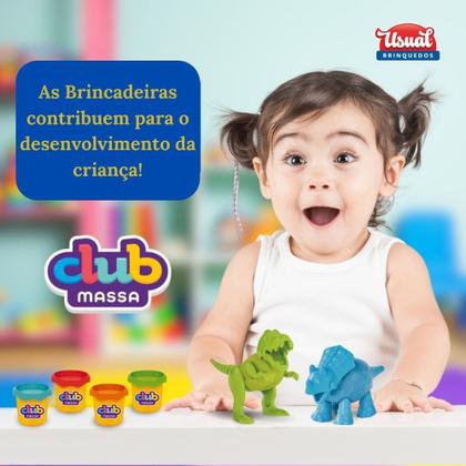 Imagem de Club Massa Kit 2 Dinossaurinhos Monta Dino Usual