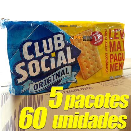 Imagem de Club Social, Biscoito Original, 5 Pacotes, 60 Unidades