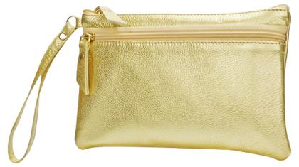 Imagem de Clutch Feminina Carteira Dourada Porta Celular Couro Legitimo Madamix
